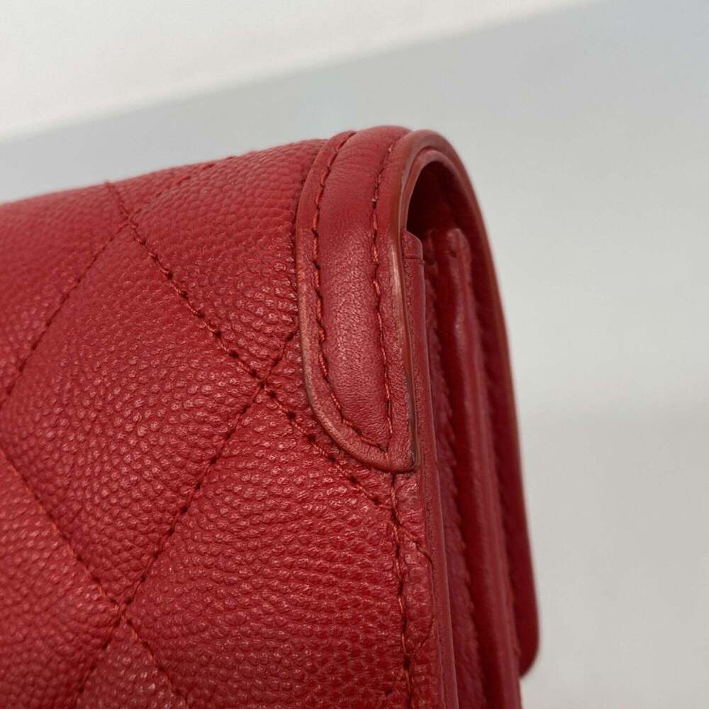 CHANEL Red Caviar Leather Wallet - Picture 8 of 10